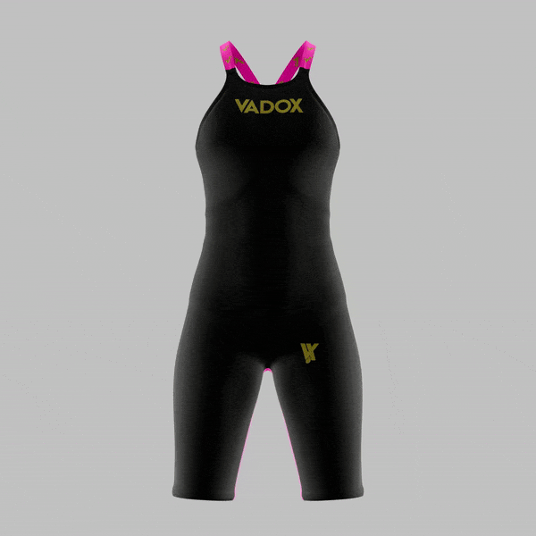 Traje de Baño Competición Mujer F14 Open Back Black-Pink Vadox