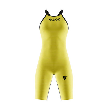 Traje de Baño Competición Mujer F14 Closed Back Yellow-Black Vadox