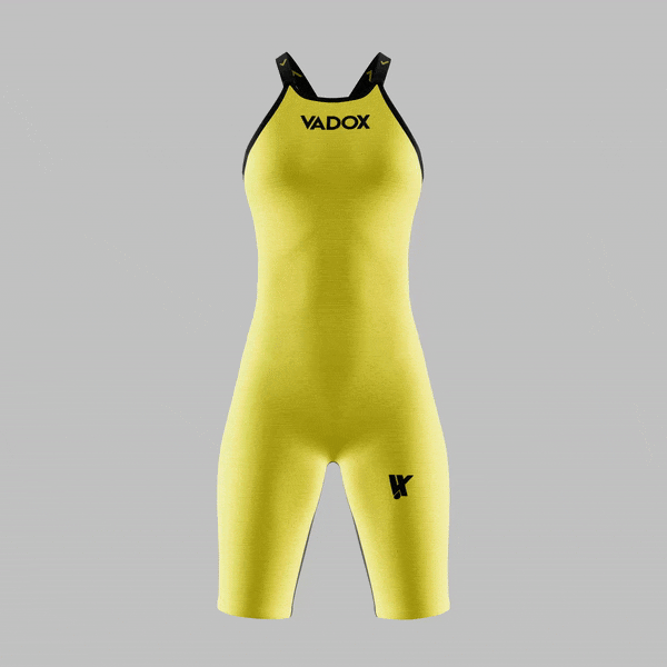 Traje de Baño Competición Mujer F14 Closed Back Yellow-Black Vadox
