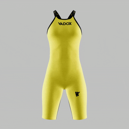 Traje de Baño Competición Mujer F14 Closed Back Yellow-Black Vadox