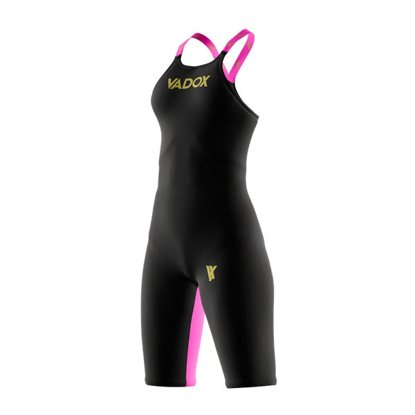 Traje de Baño Competición Mujer F14 Open Back Black-Pink Vadox
