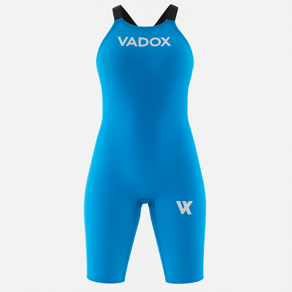 Traje de baño de Competición Mujer Open Back SkyBlue-Black Vadox