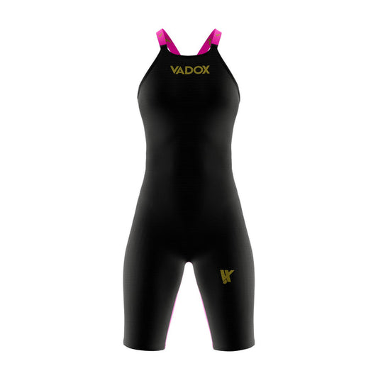 Traje de Baño de Competición Mujer F14 Closed Back Black-Pink Vadox