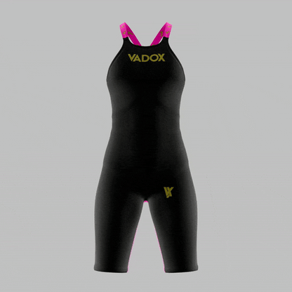 Traje de Baño Competición Mujer F14 Open Back Black-Pink Vadox