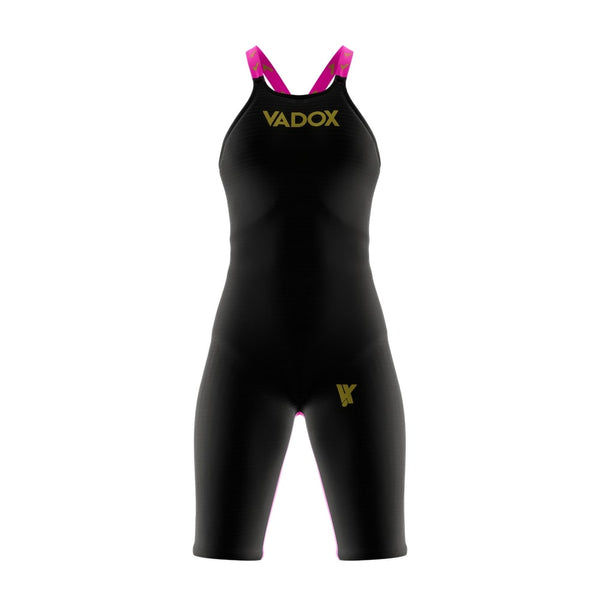 Traje de Baño Competición Mujer F14 Open Back Black-Pink Vadox