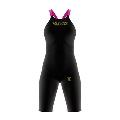 Traje de Baño Competición Mujer F14 Open Back Black-Pink Vadox